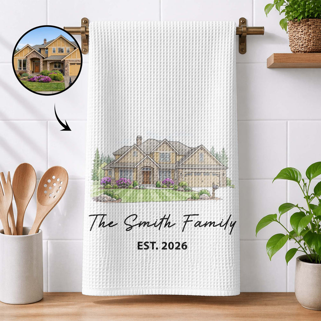 Housewarming Gift New Home Decor Gift For Couples - Personalized Kitchen Towel
