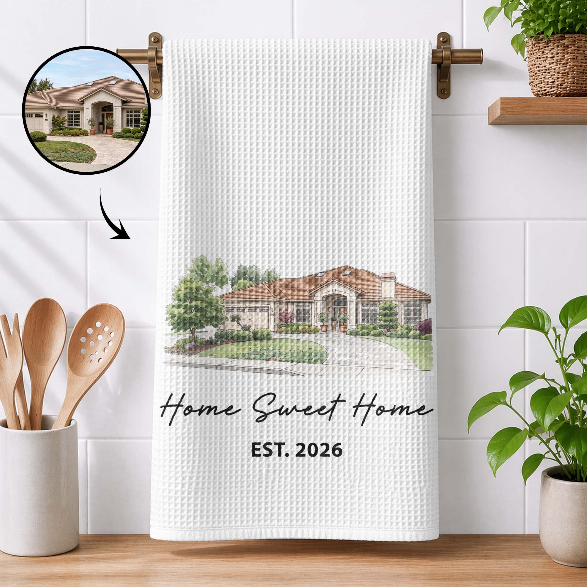 Housewarming Gift New Home Decor Gift For Couples - Personalized Kitchen Towel