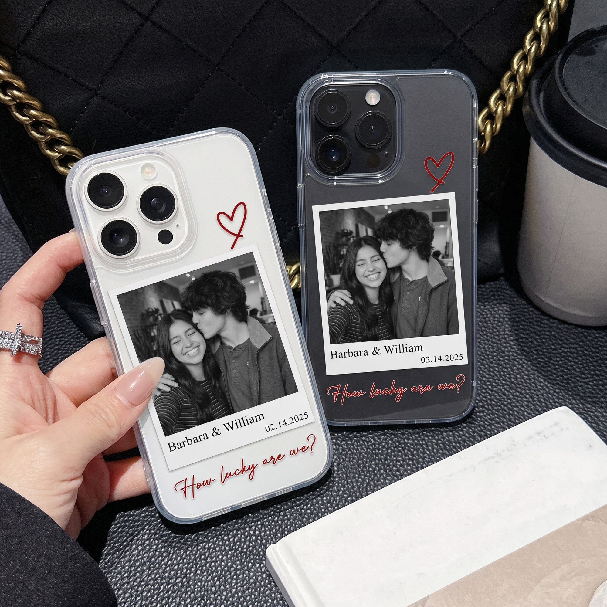 How Lucky Are We Couple Anniversary Gift Custom Photo - Personalized Phone Case