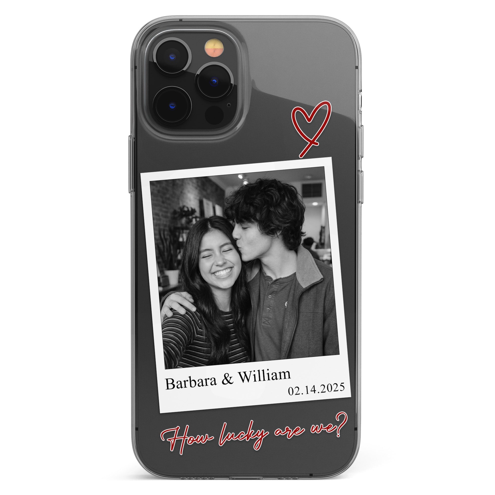 How Lucky Are We Couple Anniversary Gift Custom Photo - Personalized Phone Case