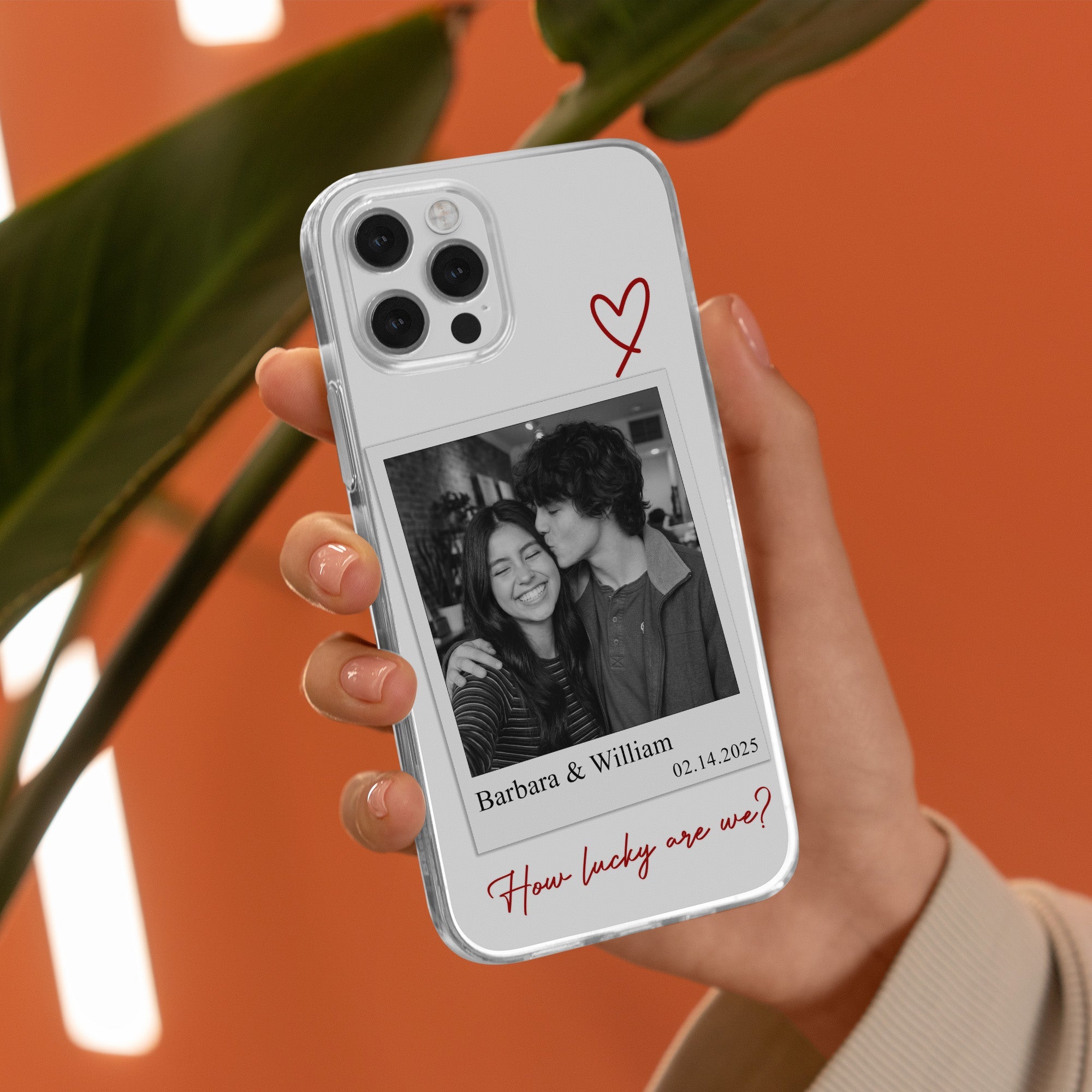 How Lucky Are We Couple Anniversary Gift Custom Photo - Personalized Phone Case