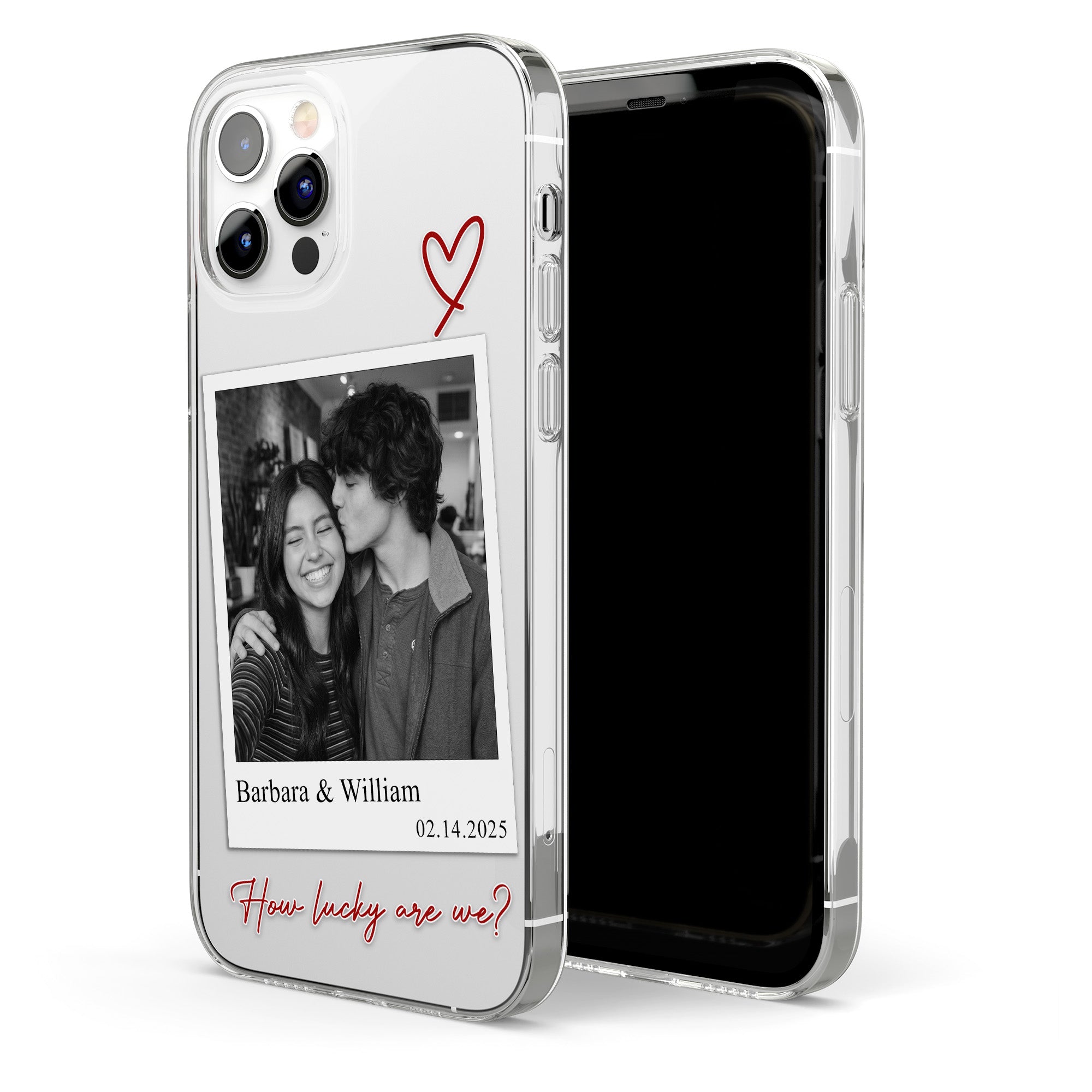 How Lucky Are We Couple Anniversary Gift Custom Photo - Personalized Phone Case