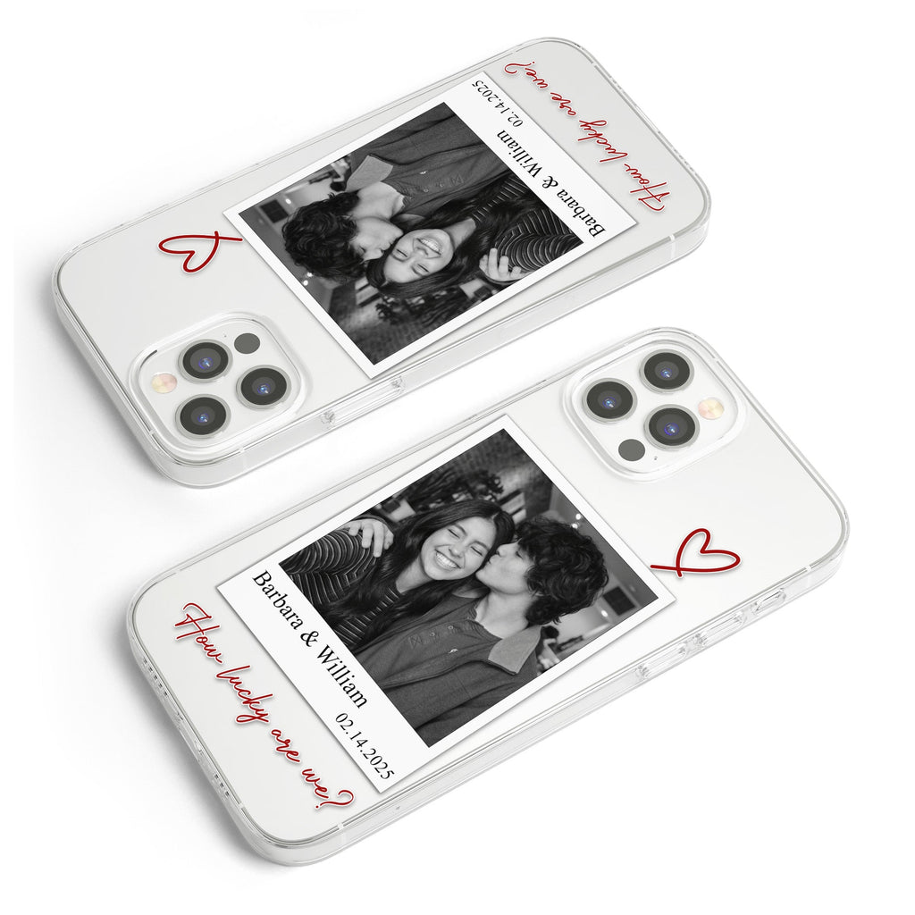 How Lucky Are We Couple Anniversary Gift Custom Photo - Personalized Phone Case