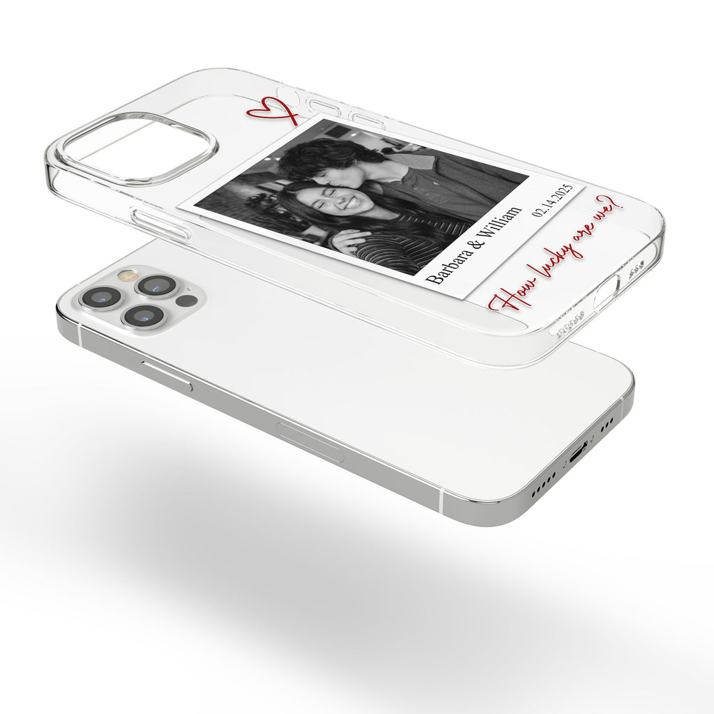 How Lucky Are We Couple Anniversary Gift Custom Photo - Personalized Phone Case