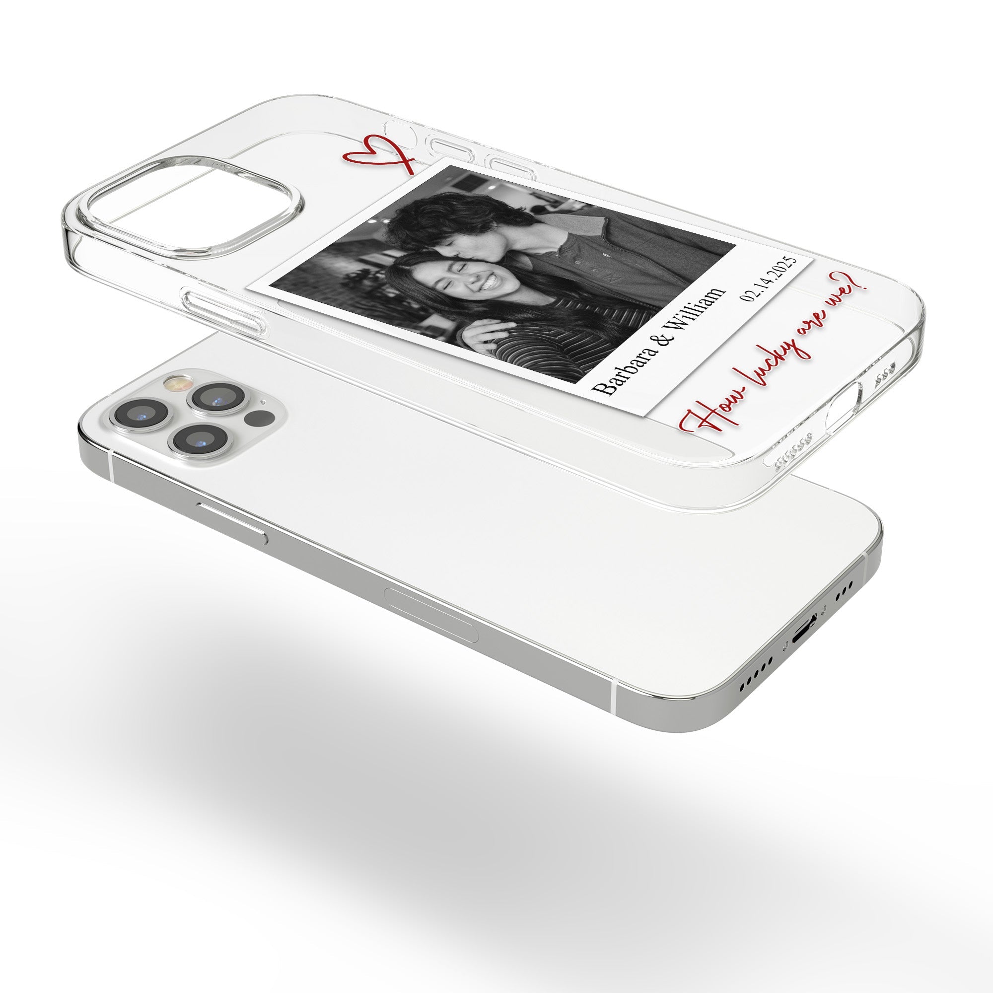 How Lucky Are We Couple Anniversary Gift Custom Photo - Personalized Phone Case