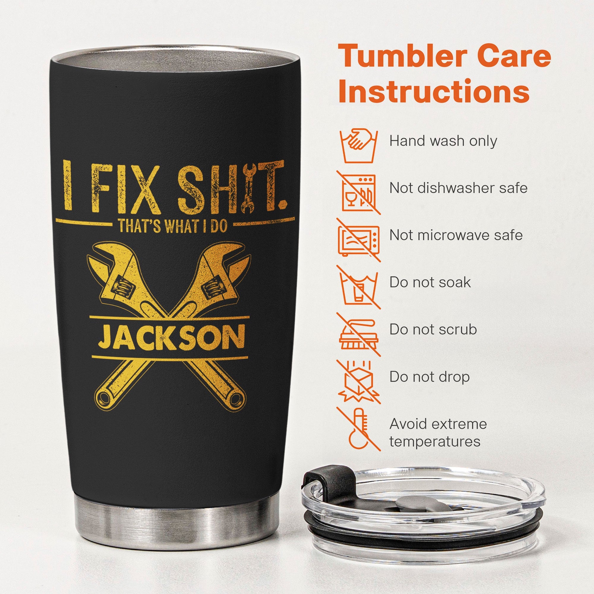 I Fix Sh!t That's What I Do - Funny Gifts For Men, Husband, Dad, Grandpa, Mechanic Handyman - Personalized Tumbler