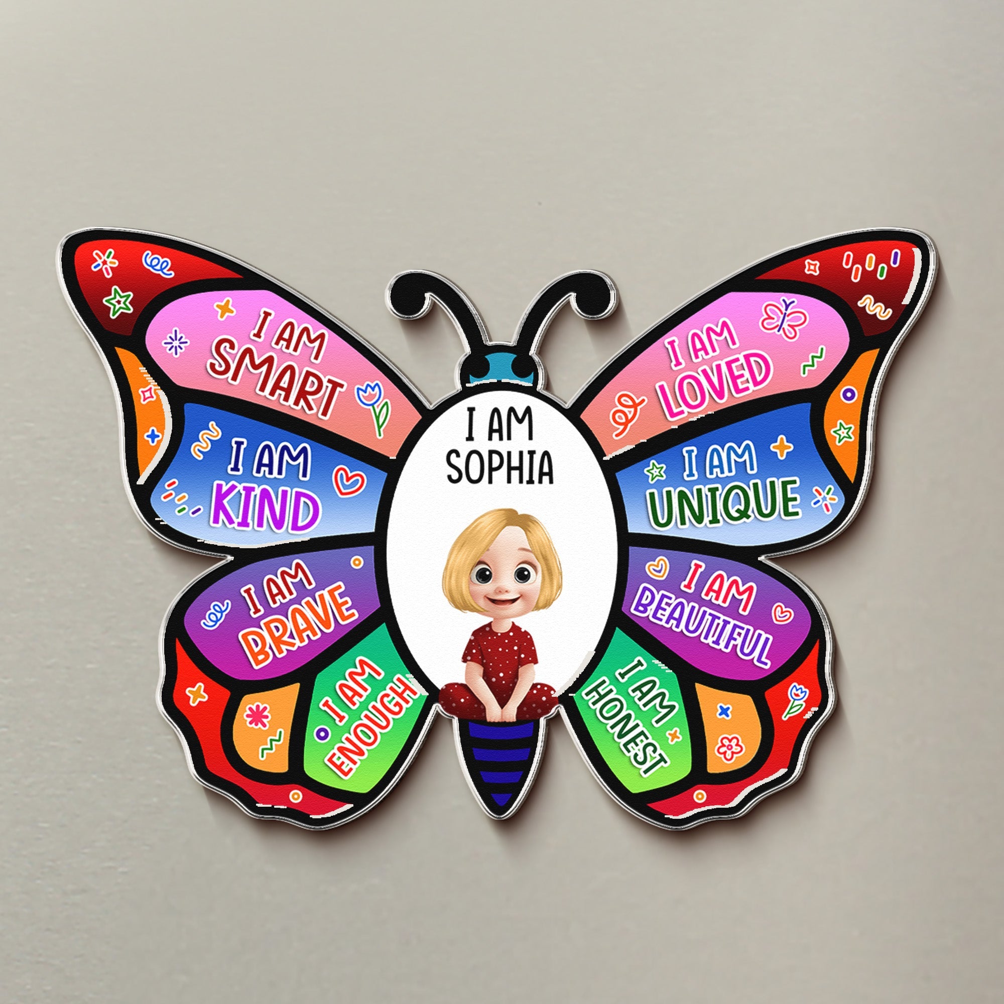 I Am Affirmation Butterfly - Personalized Magnet
