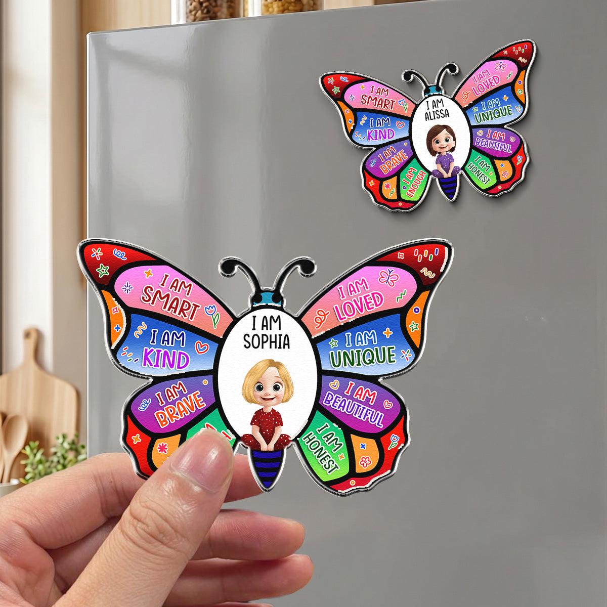 I Am Affirmation Butterfly - Personalized Magnet