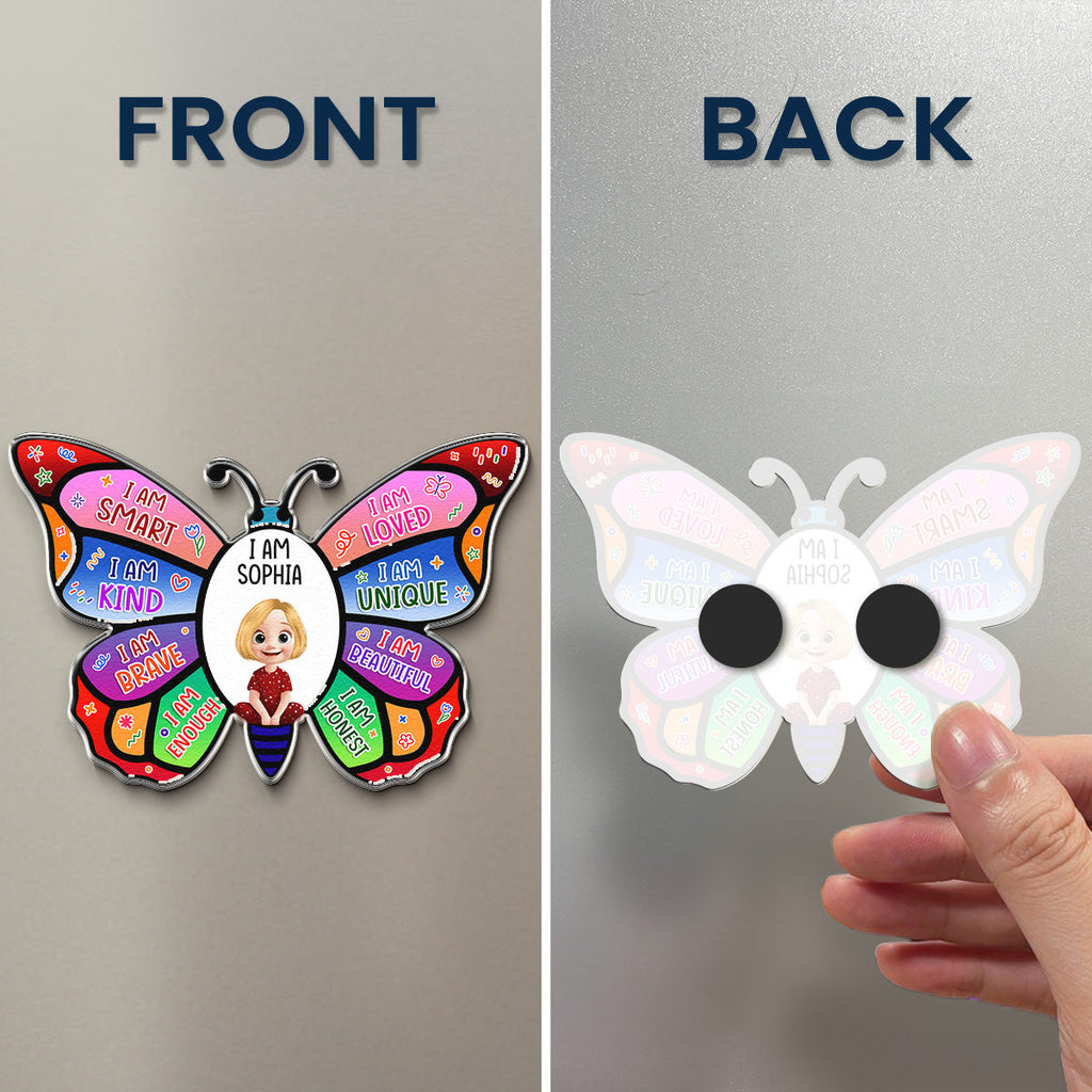 I Am Affirmation Butterfly - Personalized Magnet