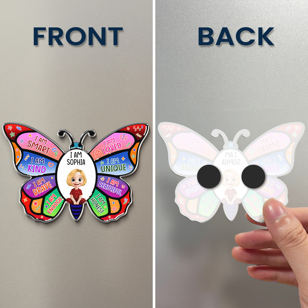 I Am Affirmation Butterfly - Personalized Magnet