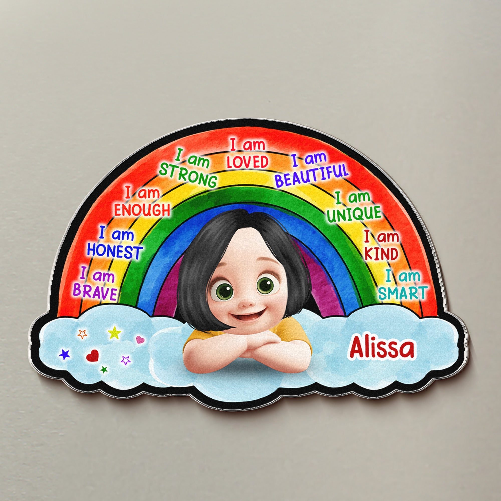 I Am Affirmation Rainbow - Personalized Magnet