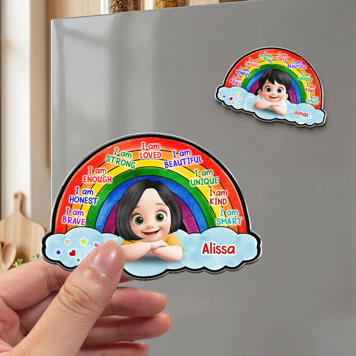 I Am Affirmation Rainbow - Personalized Magnet