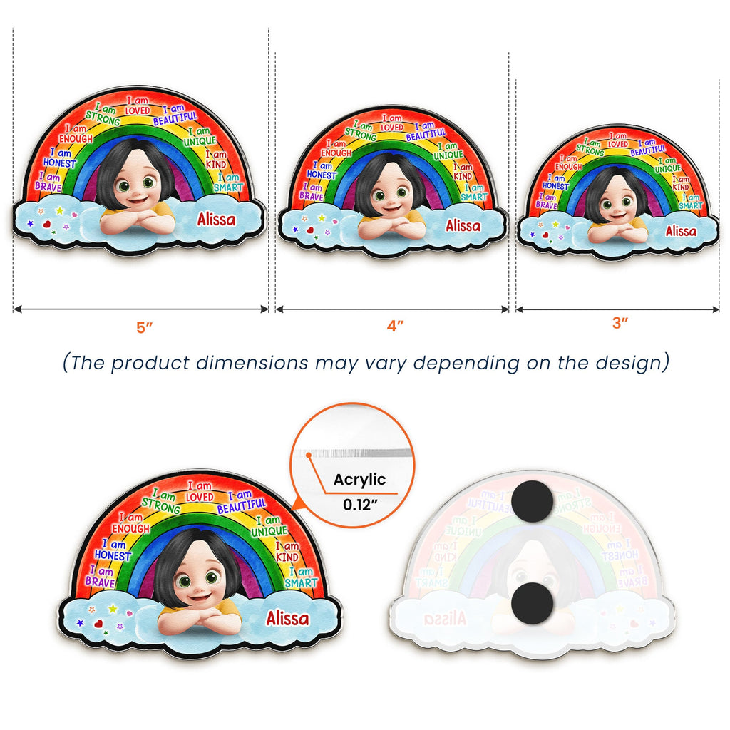 I Am Affirmation Rainbow - Personalized Magnet