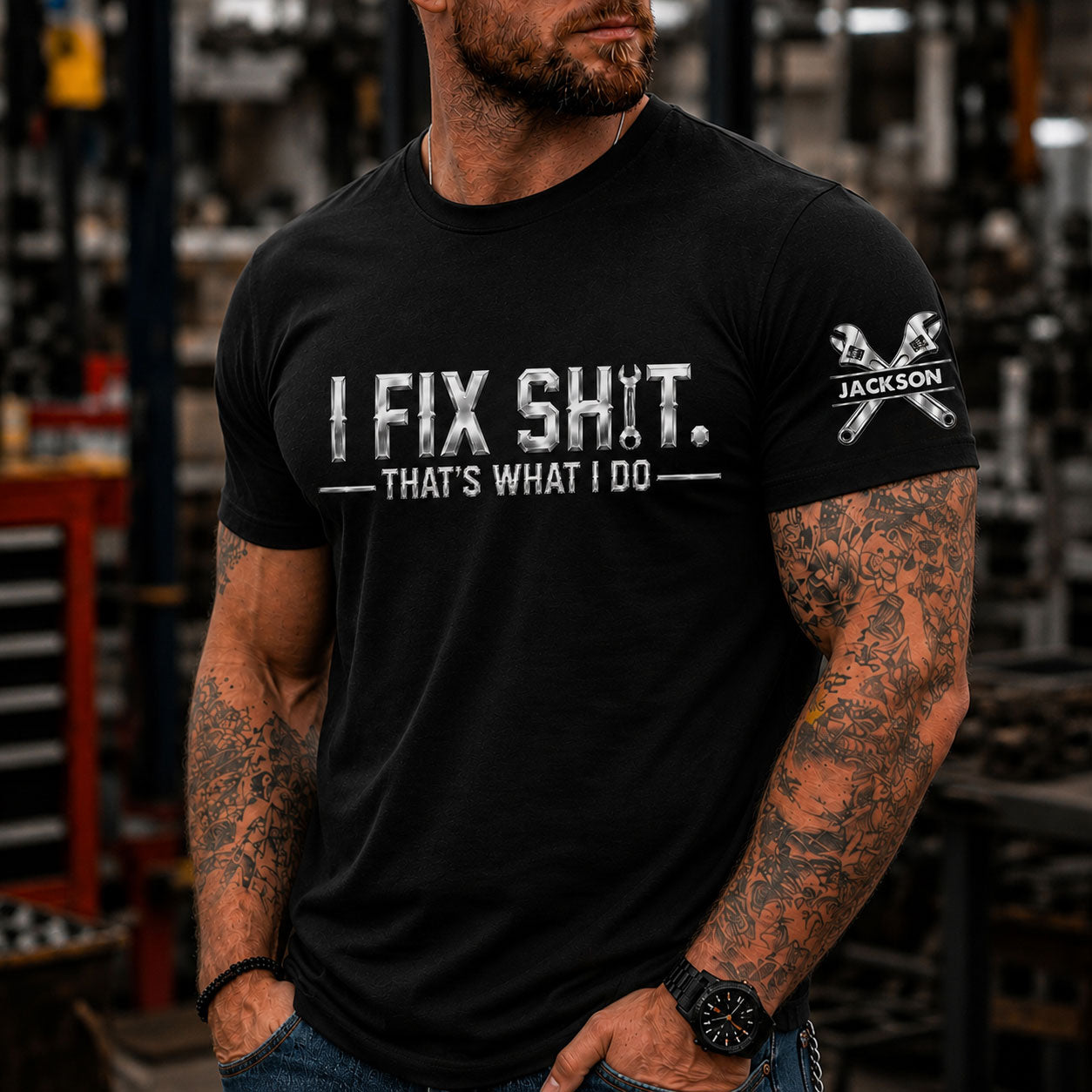 I Fix Sh!T That's What I Do - Gifts For Him, Mechanic Dad, Husband, Grandpa - Personalized Shirt