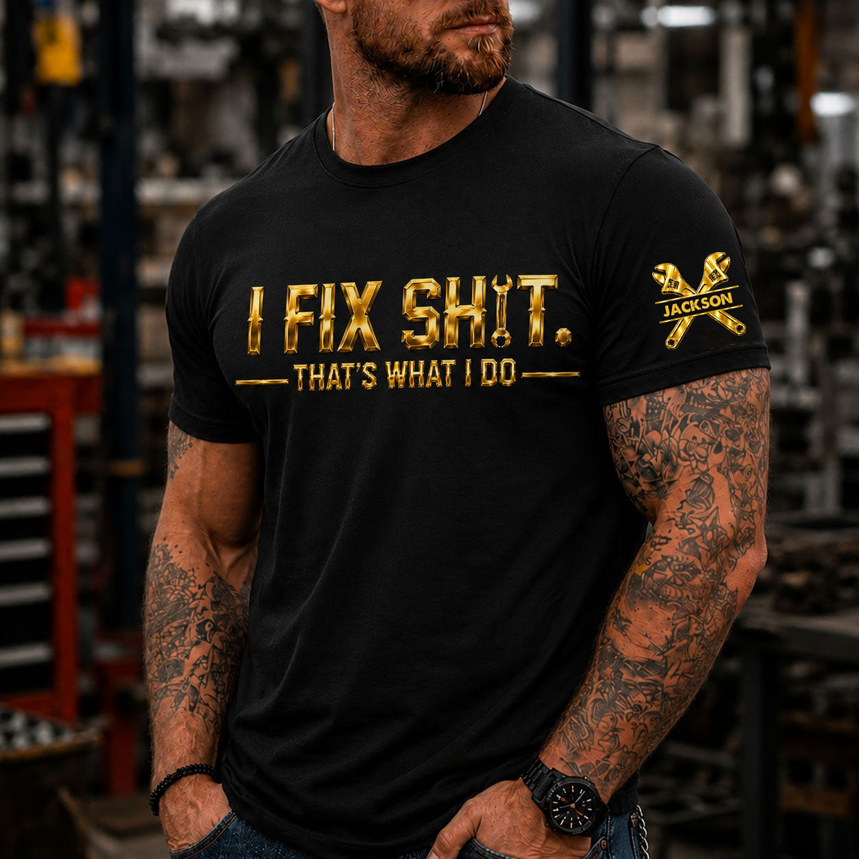 I Fix Sh!T That's What I Do - Gifts For Him, Mechanic Dad, Husband, Grandpa - Personalized Shirt