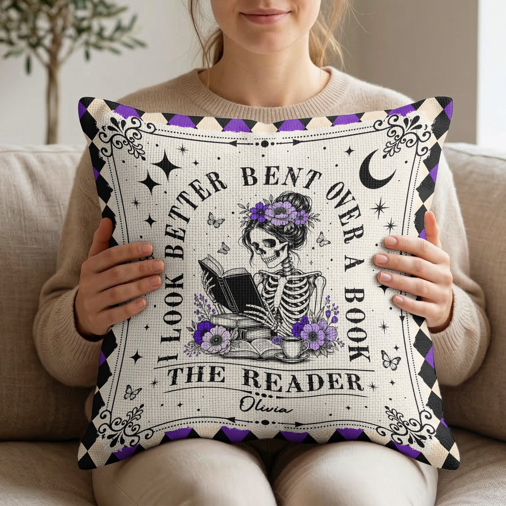 I Look Better Bent Over A Book Gift For The Reader - Personalized Pillow Cover