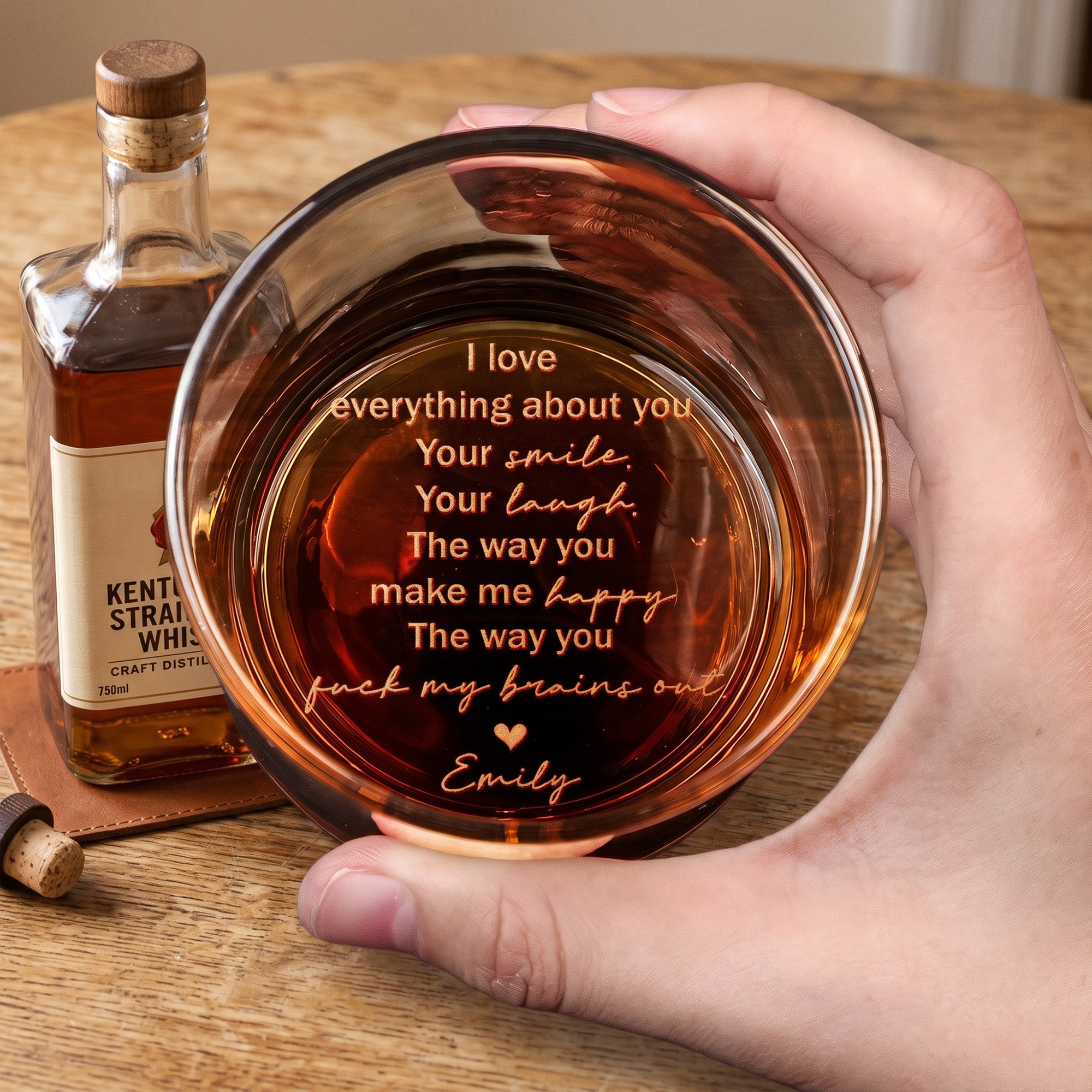 I Love Everything About You - Gifts For Him, Husband, Boyfriend - Personalized Whiskey Glass