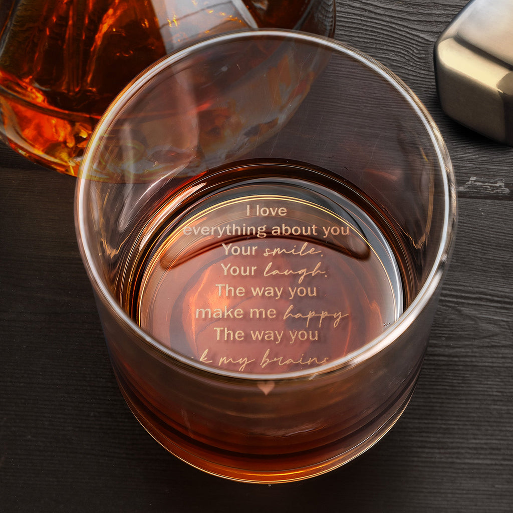 I Love Everything About You - Gifts For Him, Husband, Boyfriend - Personalized Whiskey Glass