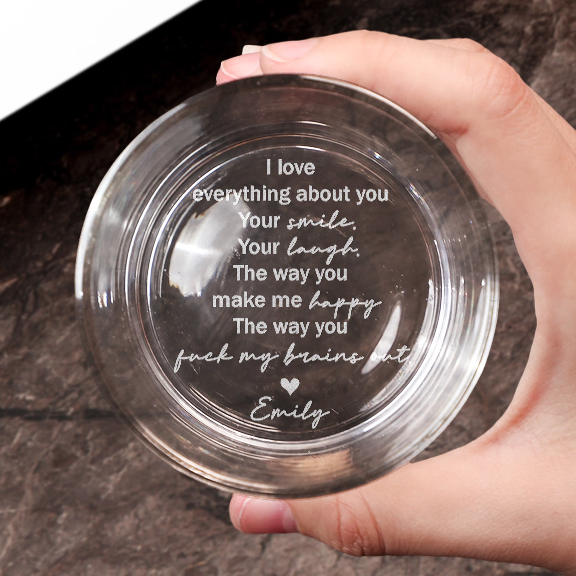 I Love Everything About You - Gifts For Him, Husband, Boyfriend - Personalized Whiskey Glass