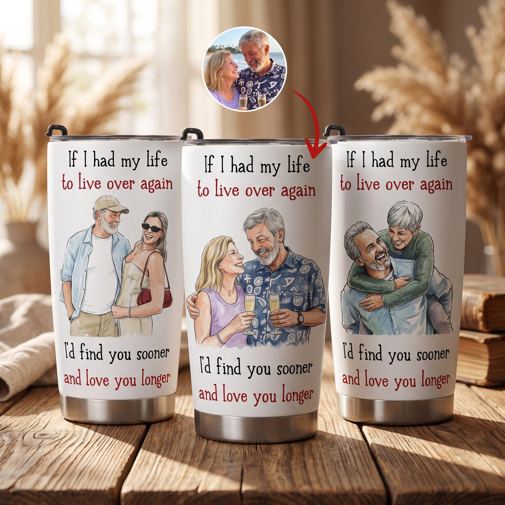 I Love You Longer Custom Couple Photo Anniversary Gifts For Her, Him - Personalized Tumbler Cup
