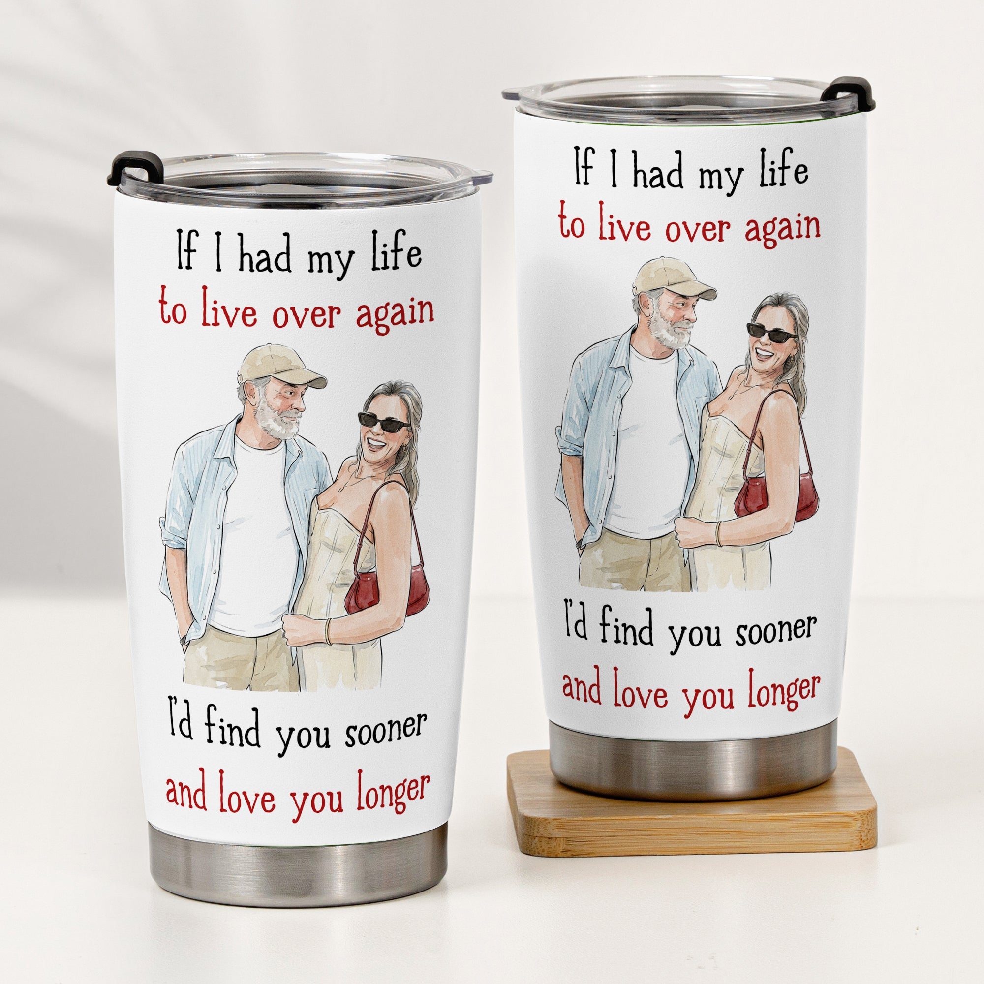 I Love You Longer Custom Couple Photo Anniversary Gifts For Her, Him - Personalized Tumbler Cup