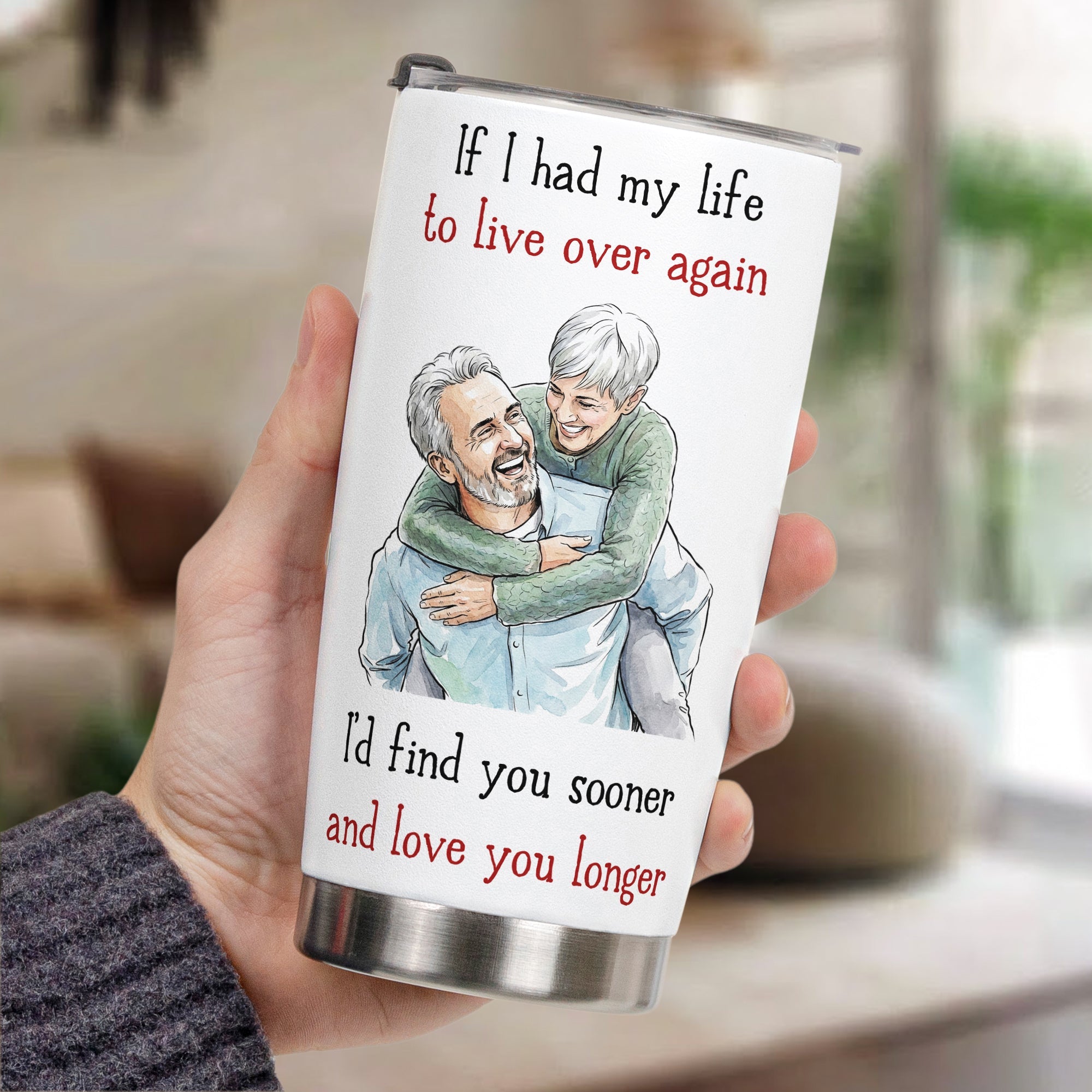 I Love You Longer Custom Couple Photo Anniversary Gifts For Her, Him - Personalized Tumbler Cup
