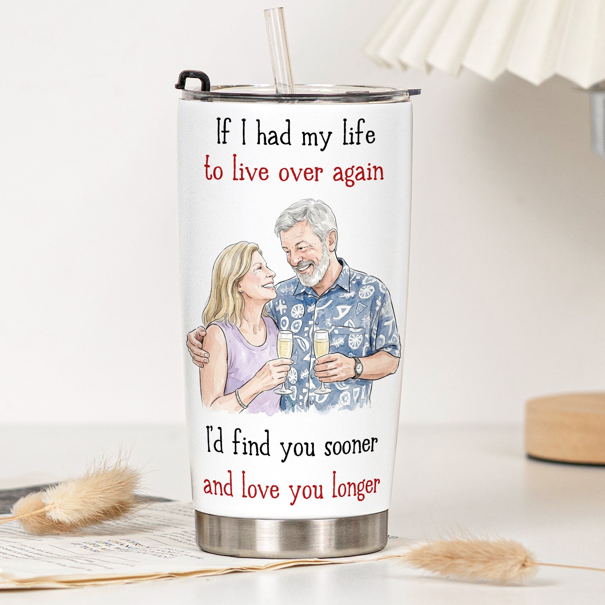I Love You Longer Custom Couple Photo Anniversary Gifts For Her, Him - Personalized Tumbler Cup