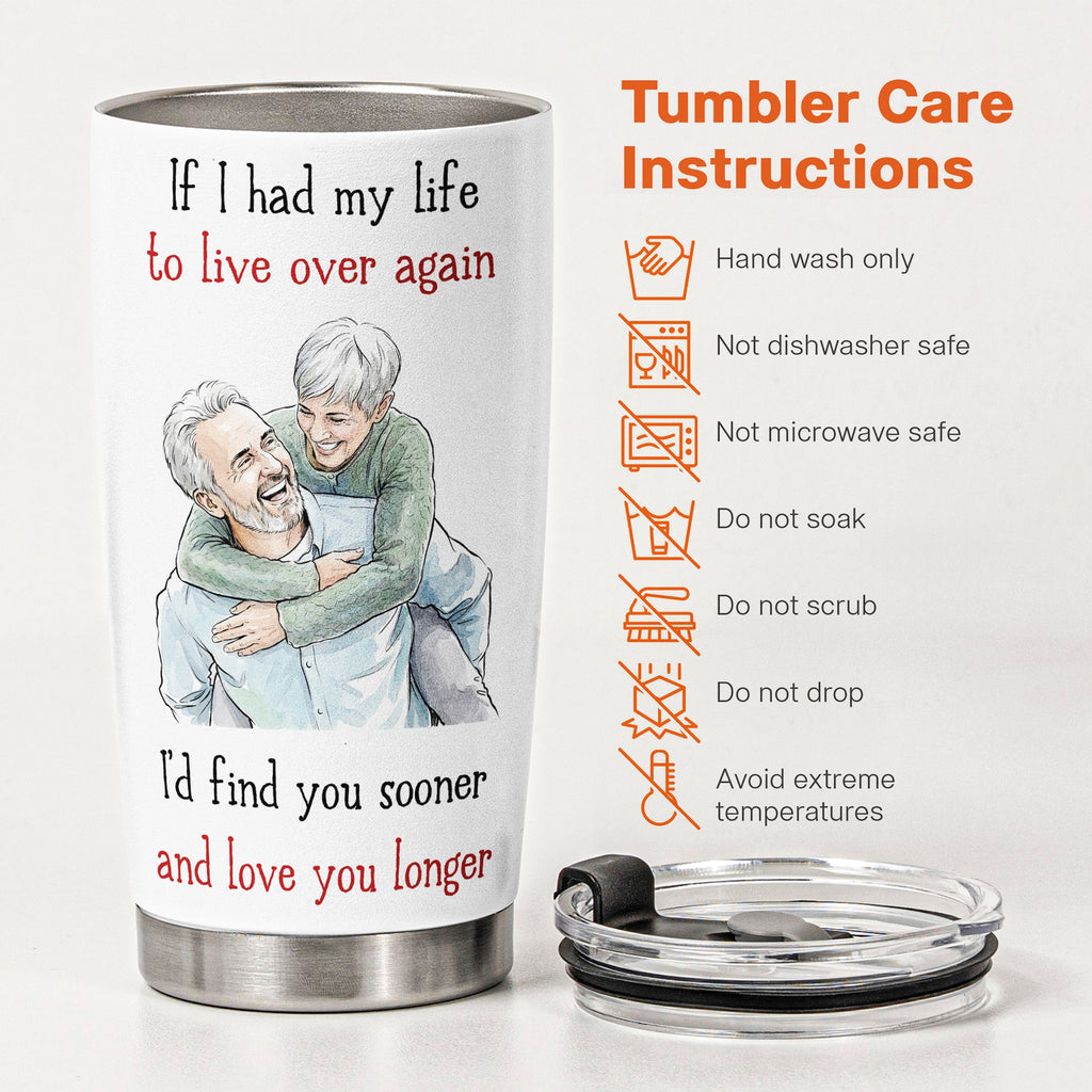 I Love You Longer Custom Couple Photo Anniversary Gifts For Her, Him - Personalized Tumbler Cup