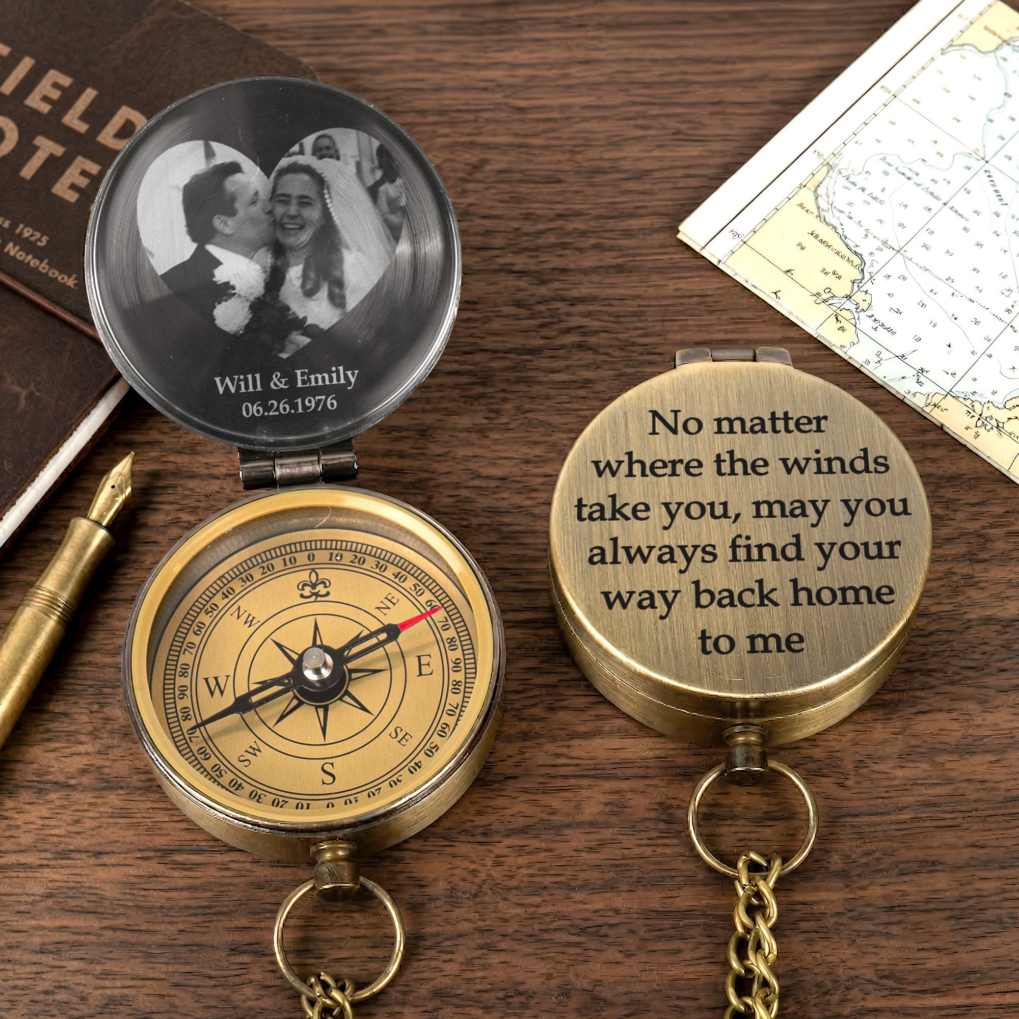 I Will Find You In Every Lifetime, Anniversary Gifts For Him, Husband - Personalized Compass