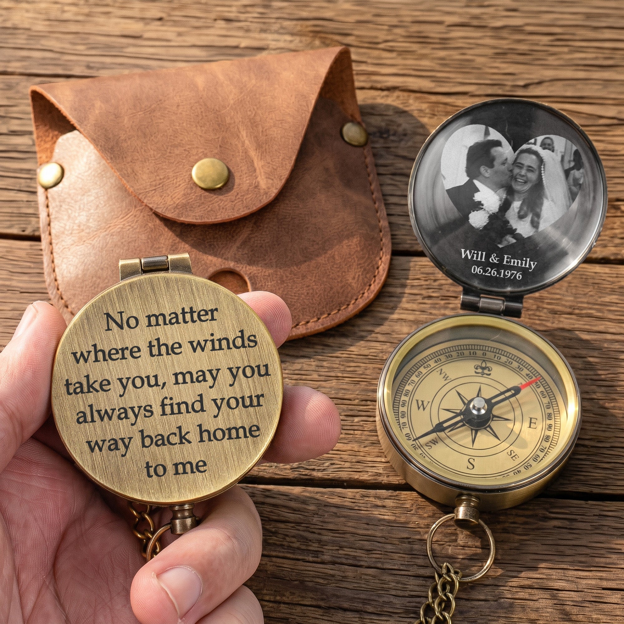 I Will Find You In Every Lifetime, Anniversary Gifts For Him, Husband - Personalized Compass