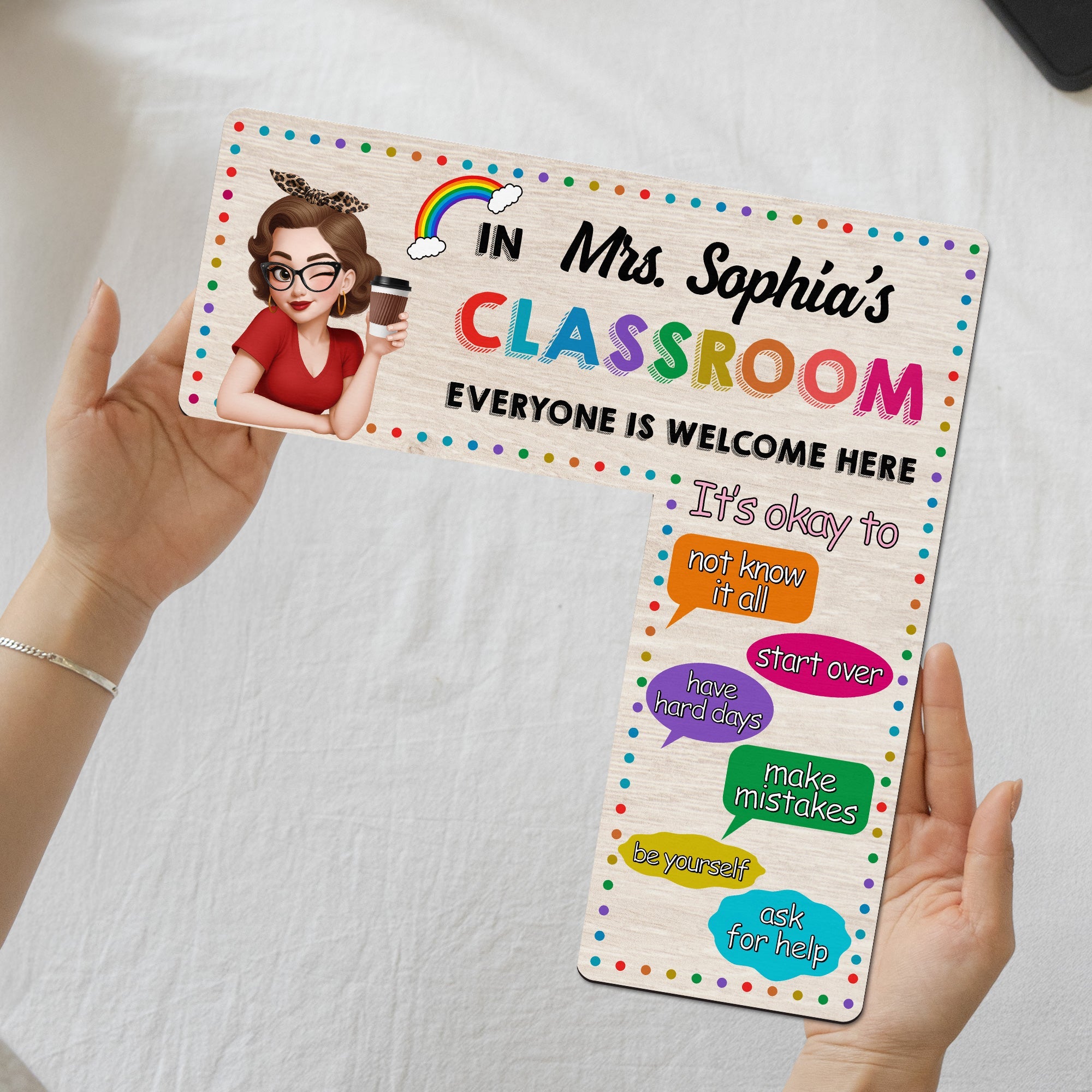 In This Classroom It's Okay To - Personalized Door Corner Decor