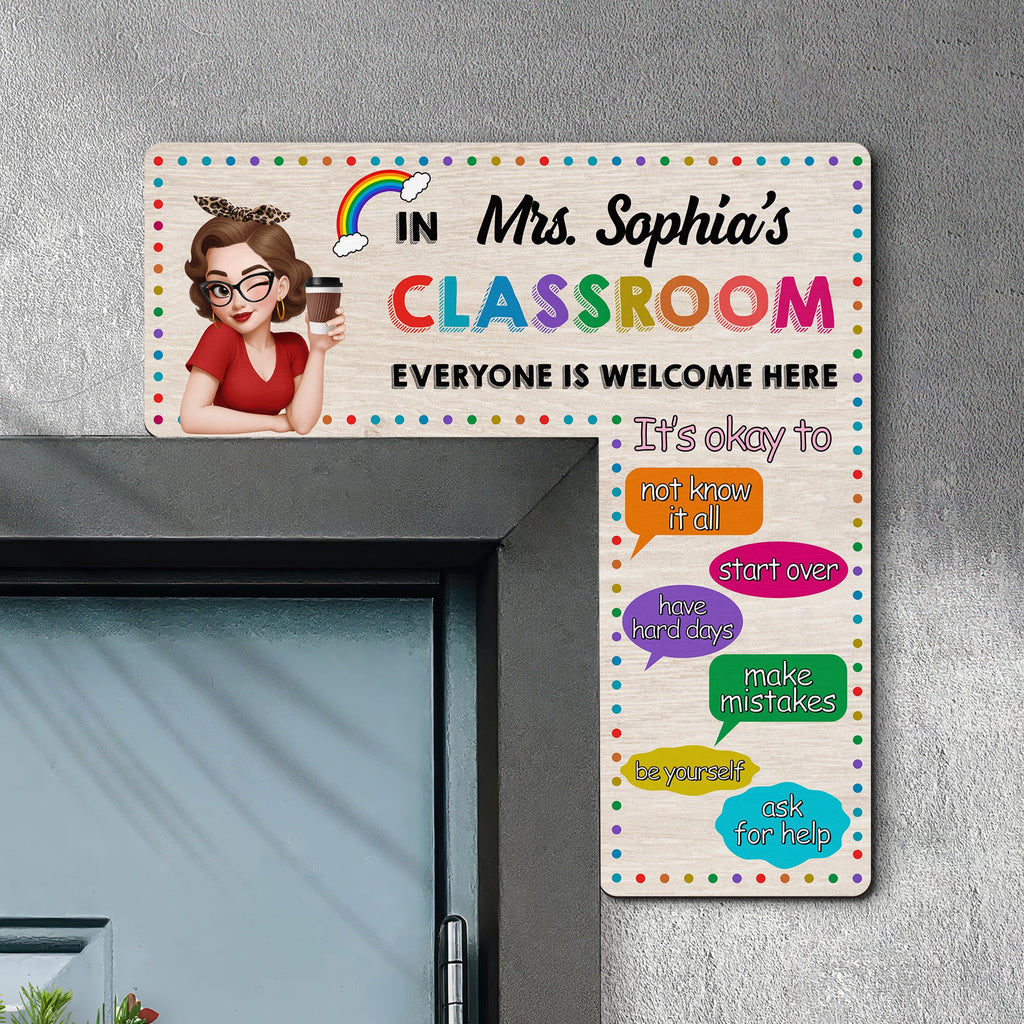 In This Classroom It's Okay To - Personalized Door Corner Decor