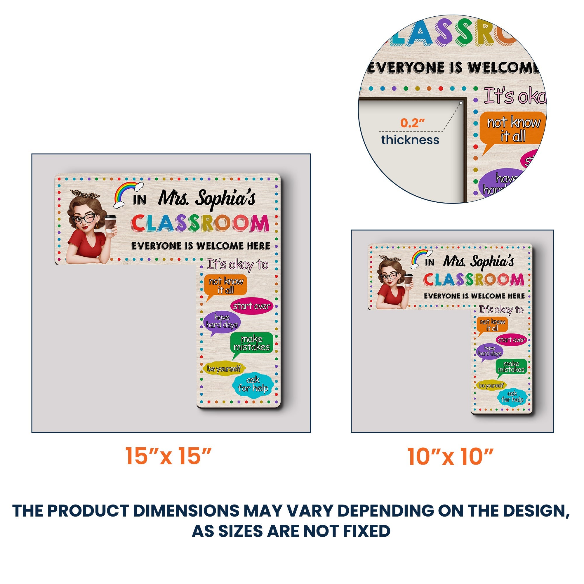 In This Classroom It's Okay To - Personalized Door Corner Decor
