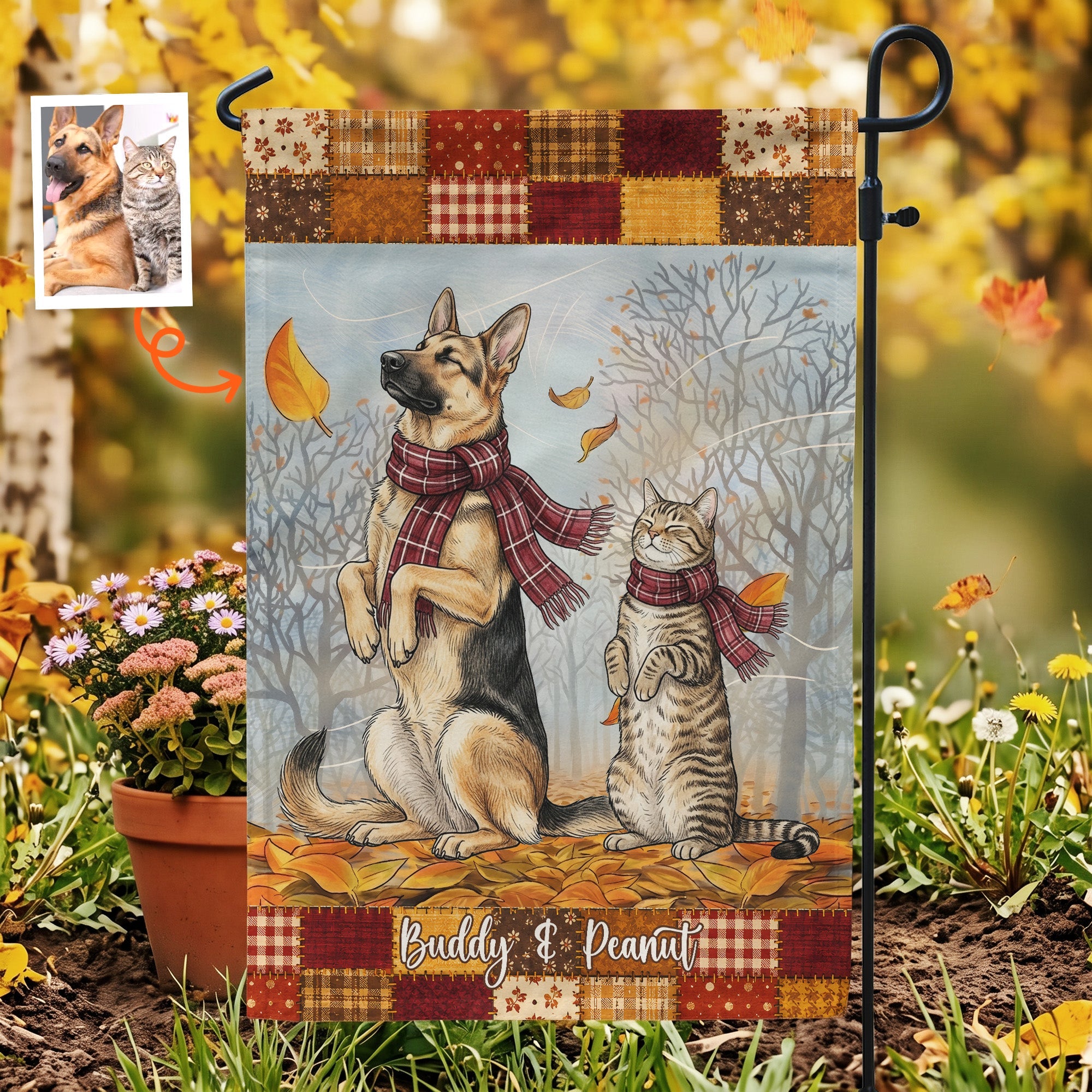 It's Fall Y'All Garden Decor, Porch Banner, Yard Flag - Personalized Flag