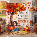 Just A Girl Who Loves Books Fall Gift For Daughter Gift For Her - Personalized Blanket
