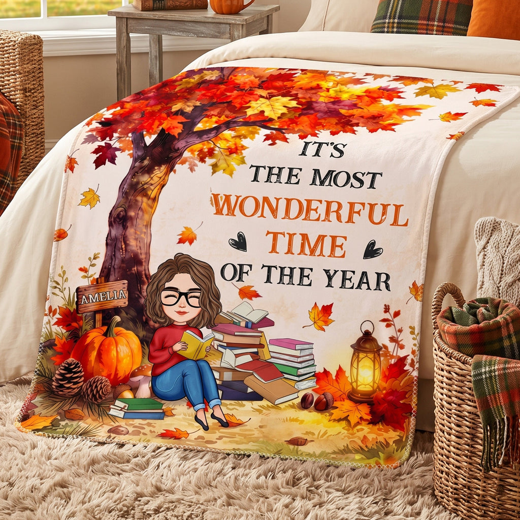 Just A Girl Who Loves Books Fall Gift For Daughter Gift For Her - Personalized Blanket