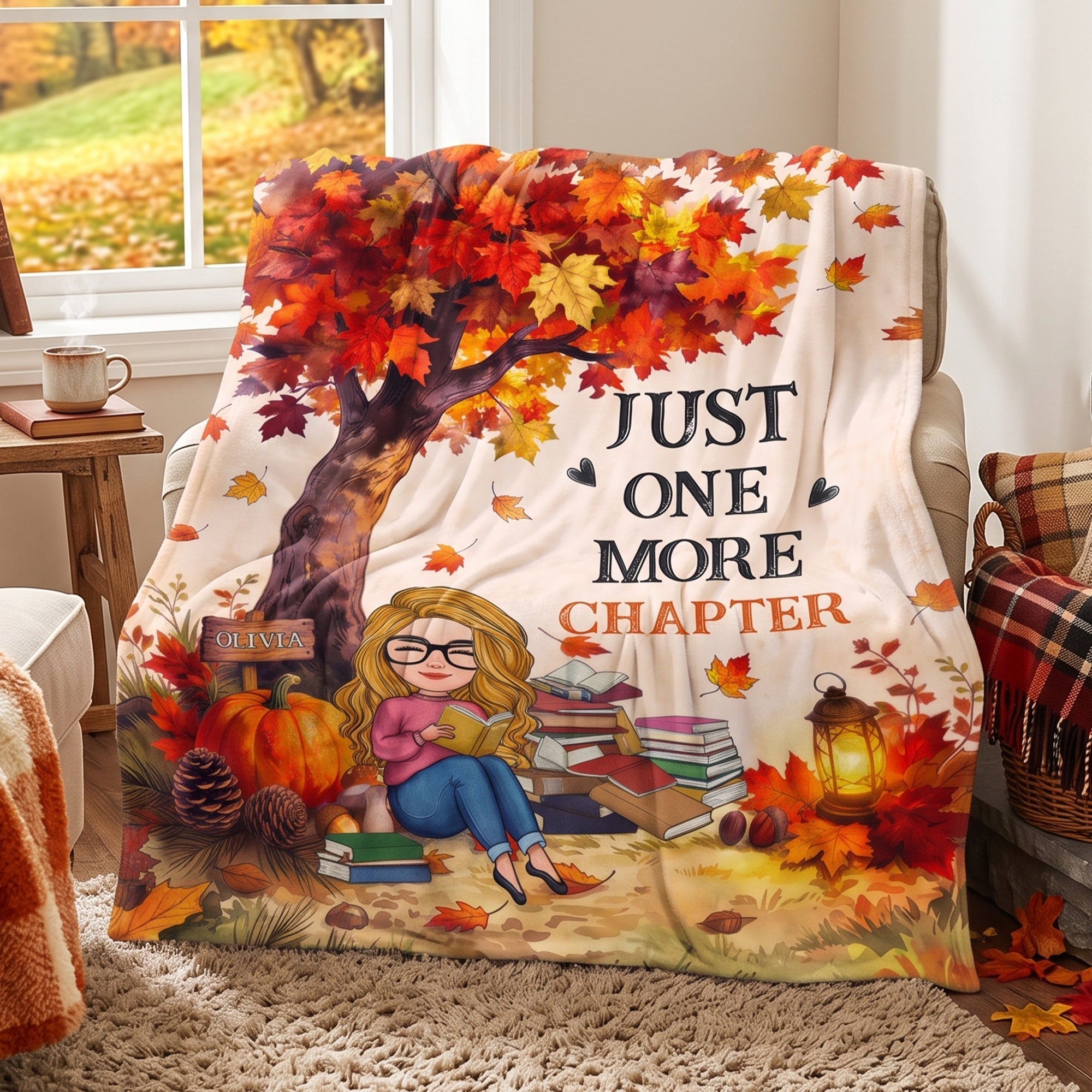 Just A Girl Who Loves Books Fall Gift For Daughter Gift For Her - Personalized Blanket