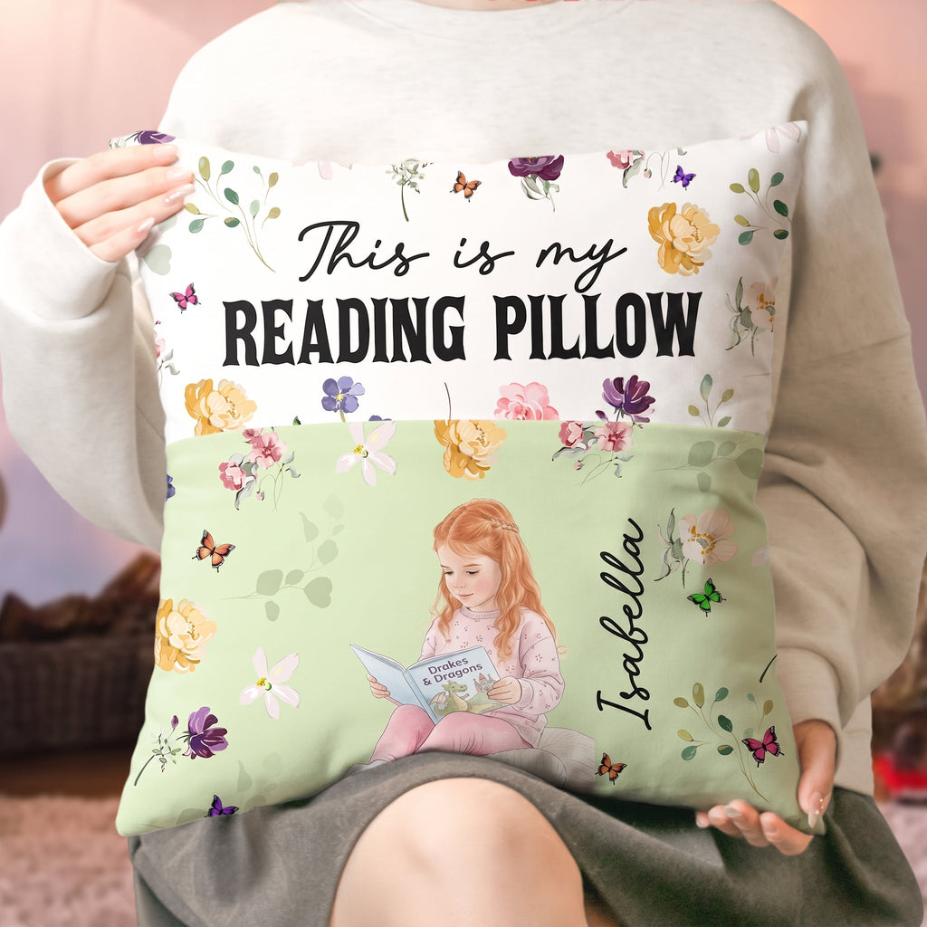Just A Girl Who Loves Books, Portrait Photo, Watercolor Style - Personalized Pillow