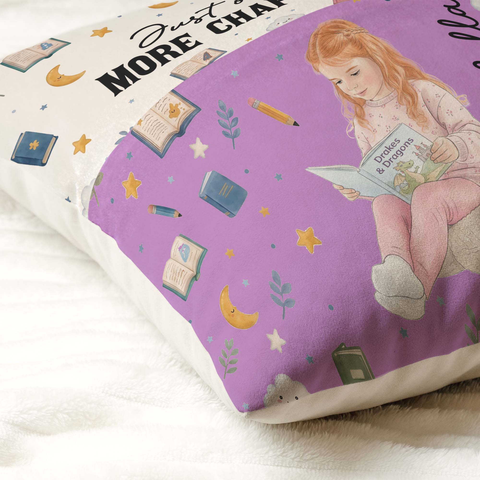 Just A Girl Who Loves Books, Portrait Photo, Watercolor Style - Personalized Pillow