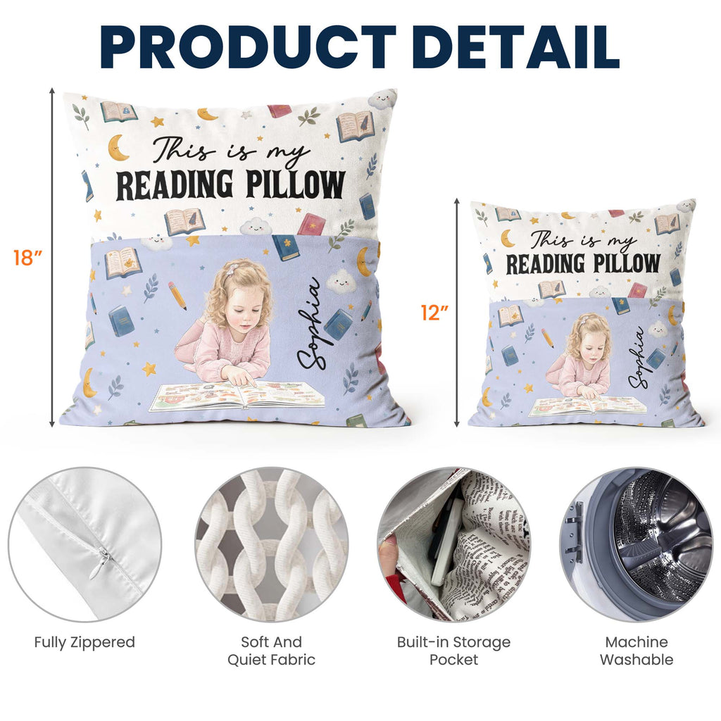 Just A Girl Who Loves Books, Portrait Photo, Watercolor Style - Personalized Pillow