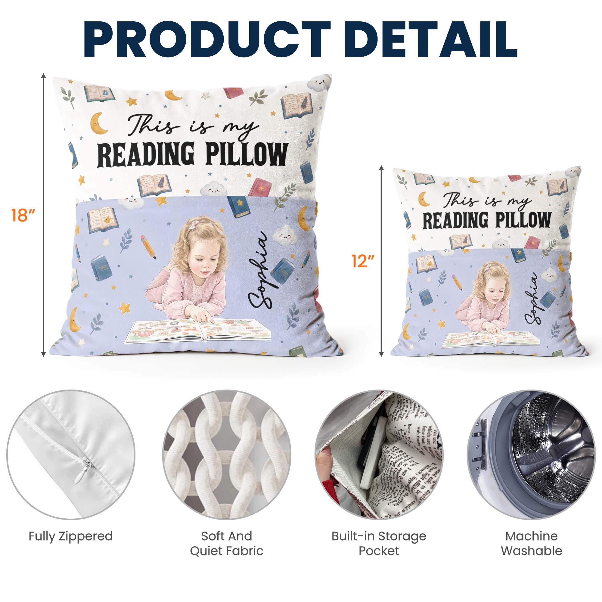 Just A Girl Who Loves Books, Portrait Photo, Watercolor Style - Personalized Pillow