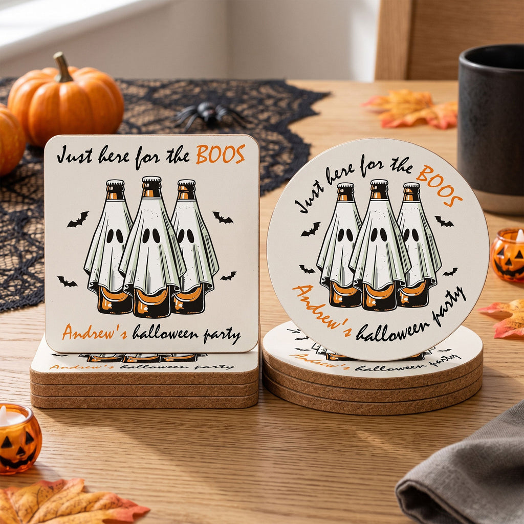Just Here For The Boos - Personalized Coasters
