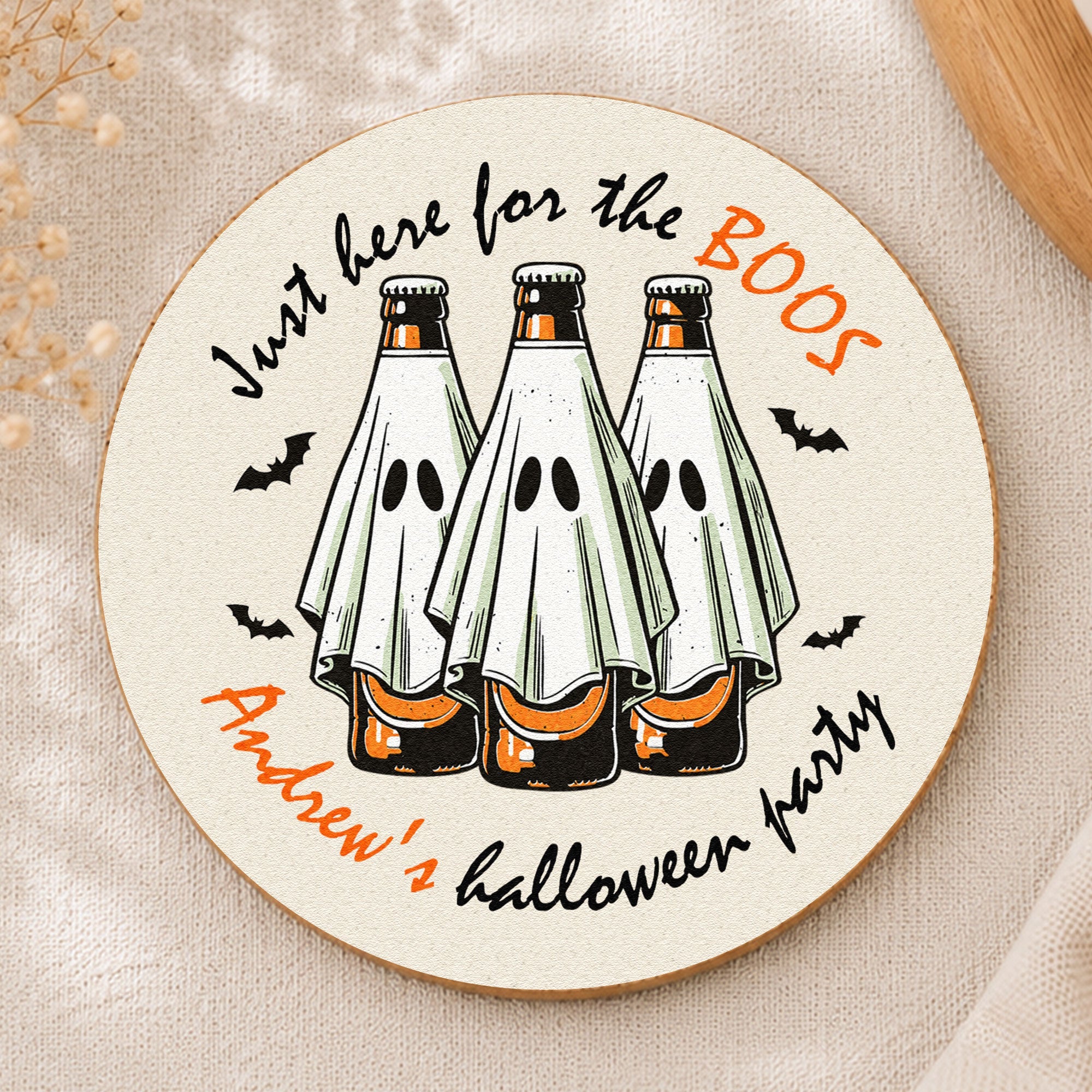 Just Here For The Boos - Personalized Coasters