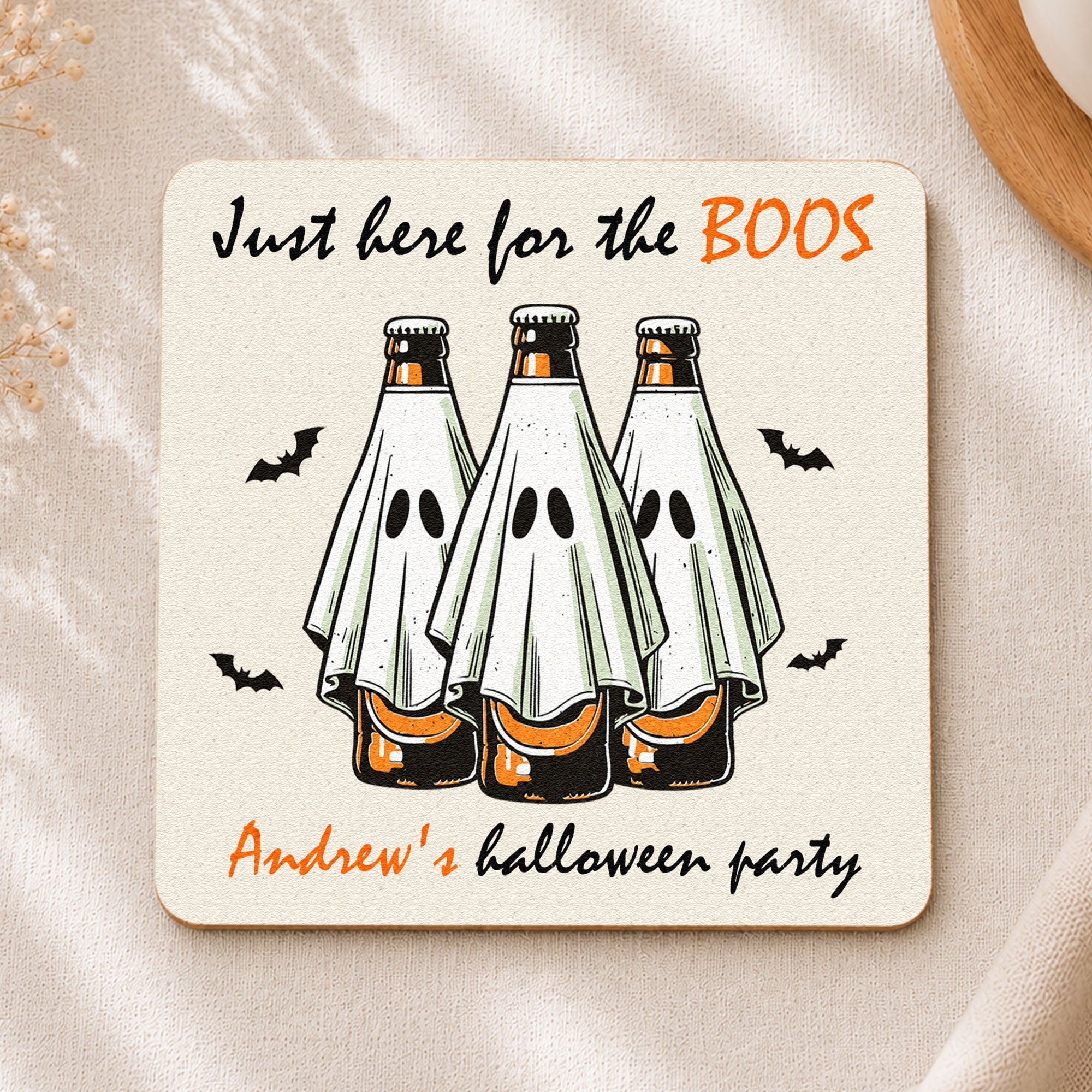 Just Here For The Boos - Personalized Coasters