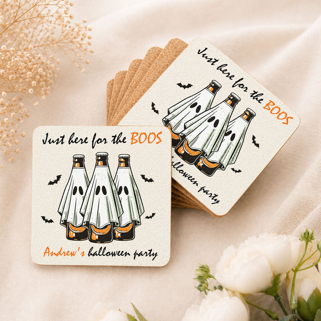 Just Here For The Boos - Personalized Coasters