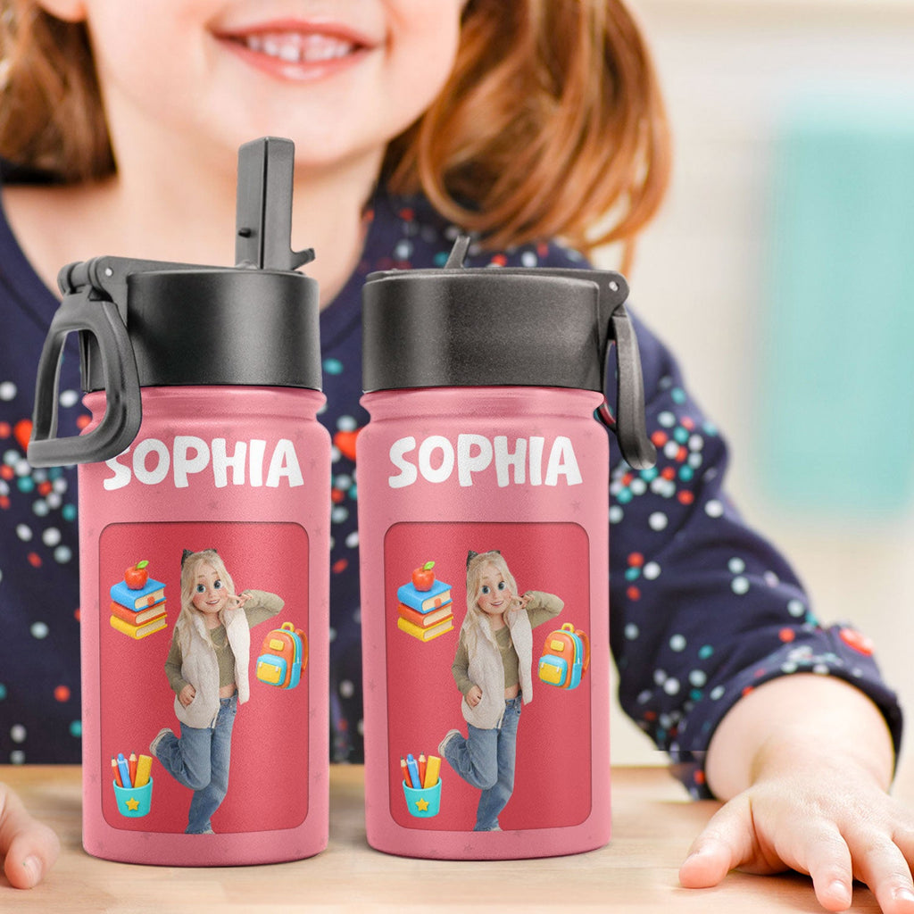 Kid Cartoon Style - Personalized Water Bottle