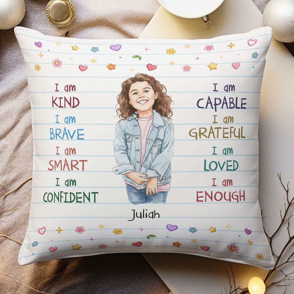 Kid Affirmation Watercolor Style - Personalized Pillow