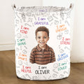 Kid Affirmations I Am Kind Smart Loved Watercolor - Personalized Basket