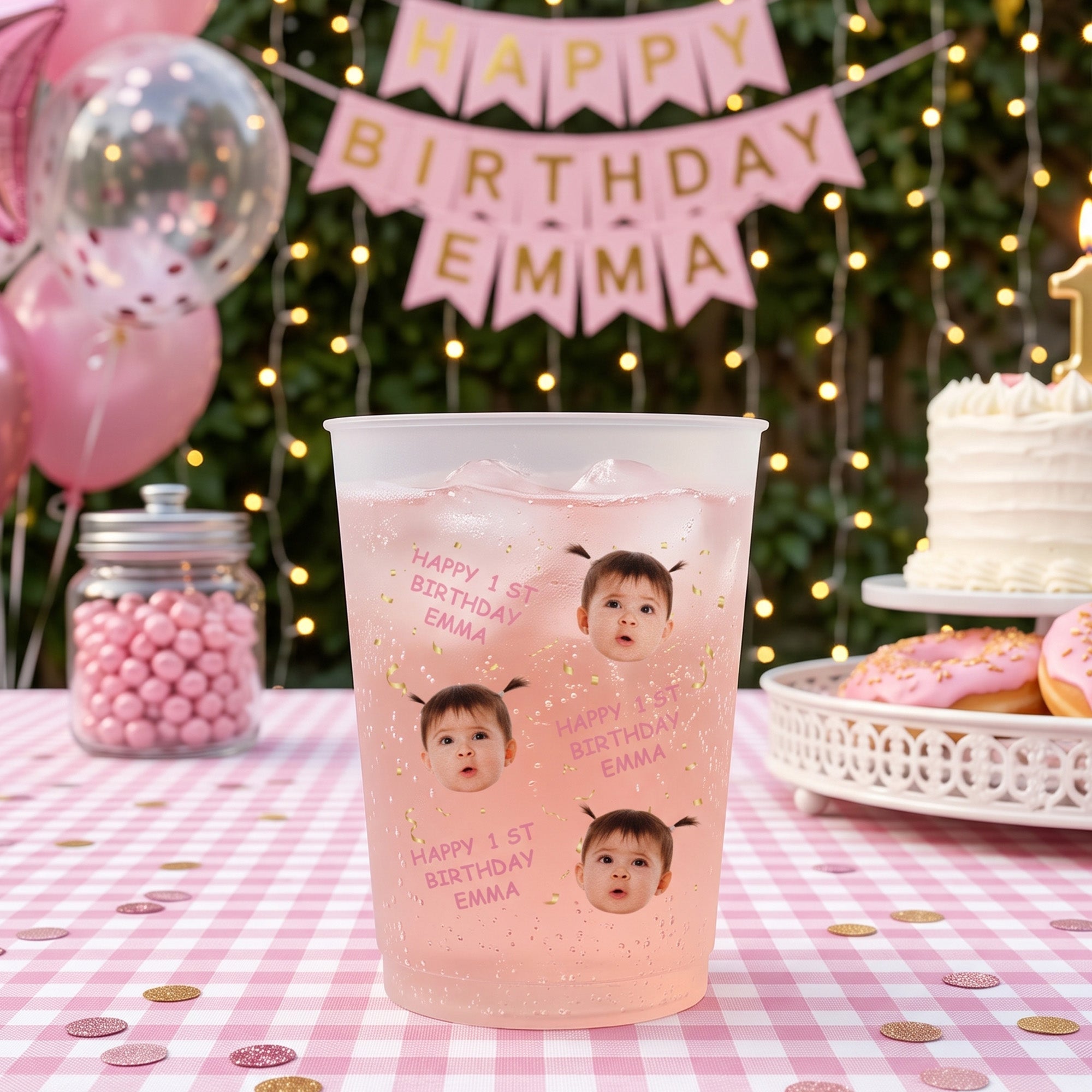 Kid Birthday Party Favors Cup, Family Birthday - Custom Cute Face - Personalized Cups