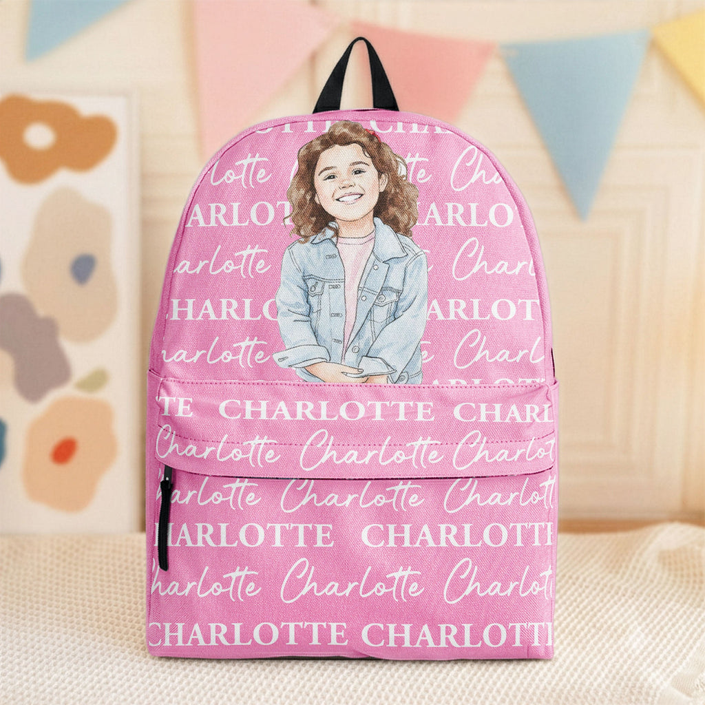 Kid Name Pattern Watercolor Style - Personalized Backpack
